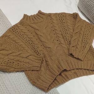 Cozy Cable Knit Sweater - Brown